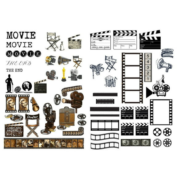 Movie Film Element Vintage Aesthetic Happy Planner Diary Journal Stationery Scrapbooking Stickers Travel Art Supplies