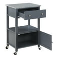 thumbnail image 3 of Fairfax Engineered Wood Kitchen Cart with Granite Top and Gray Base, 3 of 9