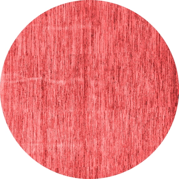 Ahgly Company Machine Washable Indoor Round Abstract Red Modern Area Rugs, 5' Round