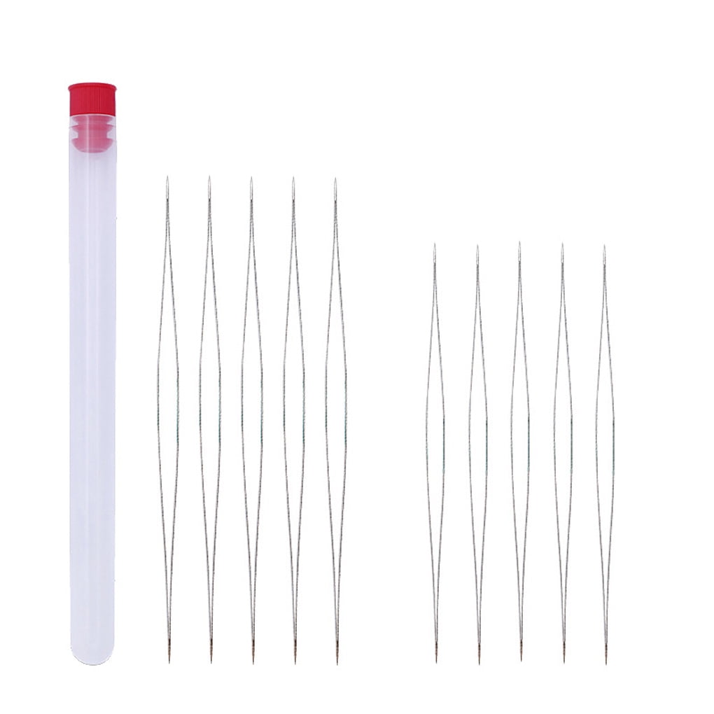 Sonceds 10pcs Beading Needles Big Eye Collapsible Seed Beads Threading Needles Jewelry Making Tools