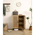 thumbnail image 2 of Natural Rattan Shoe Cabinet Storage Box Rattan Mesh Double-Door Shoe Cabinet Handmade Rattan Organizer, 2 of 5