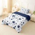 thumbnail image 2 of Manfei Dreamy Stars Printed Twin Comforter Sets,Cute Cartoon Heart Bedding Set,White Navy,Navy Blue Reversible,2 Pieces,1 Comforter and 1 Pillowcase, 2 of 7