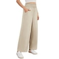 thumbnail image 3 of Asklazy Wide Leg Pants for Women Lightweiht Elastic Waisted Palazzo Trousers,US Size,Almond,M, 3 of 18