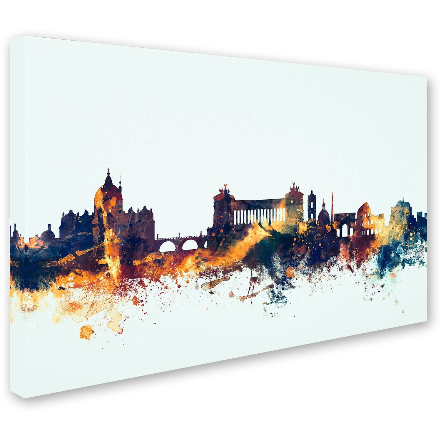 Trademark Fine Art "Rome Italy Skyline Blue" Canvas Art by Michael Tompsett