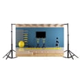 thumbnail image 3 of ABPHOTO Polyester 7x5ft Gym Backdrop Interior Stadium Fitness Equipments Backdrops for Photography Color Paint Wall Shabby Wood Floor Sports Photo Background Woman Men Portraits Studio Props, 3 of 4