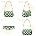 thumbnail image 7 of FORMRS Womens Shoulder Bag with Chain Strap Clutch Purse Cute Tote Handbag, Green and White Plaid Pattern, 7 of 7