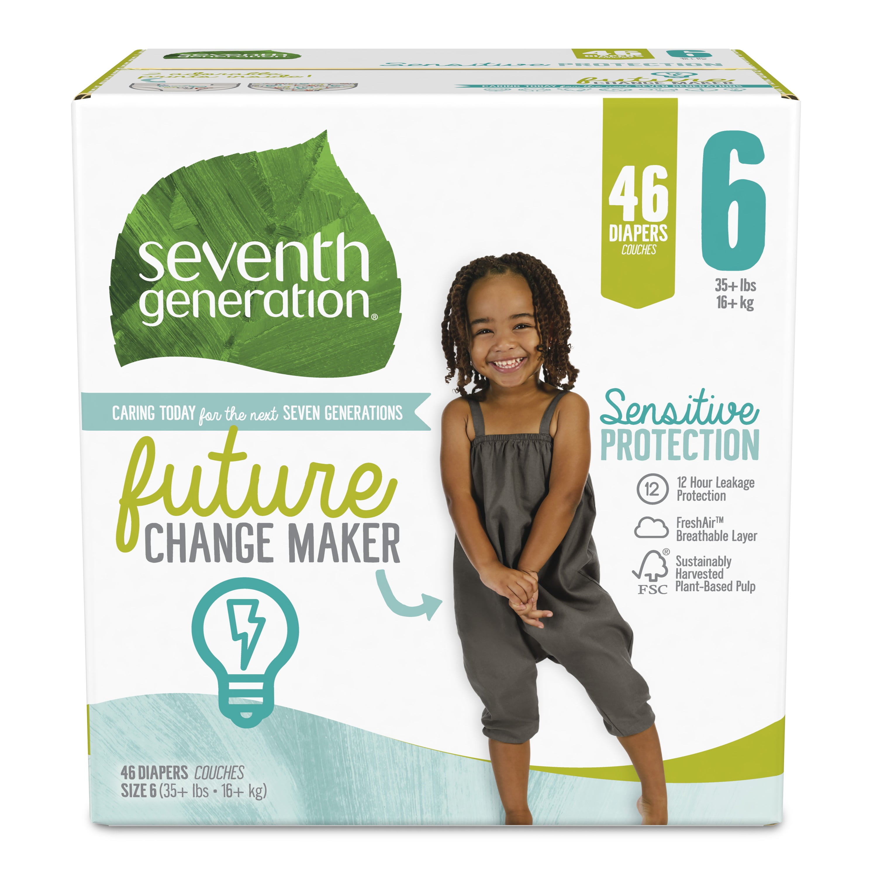 Seventh Generation Baby Diapers Sensitive Protection Free & Clear Size