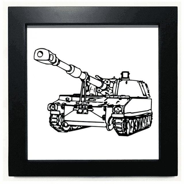 Tanks Epuipment Military Art Deco Fashion Black Square Frame Picture Wall Tabletop