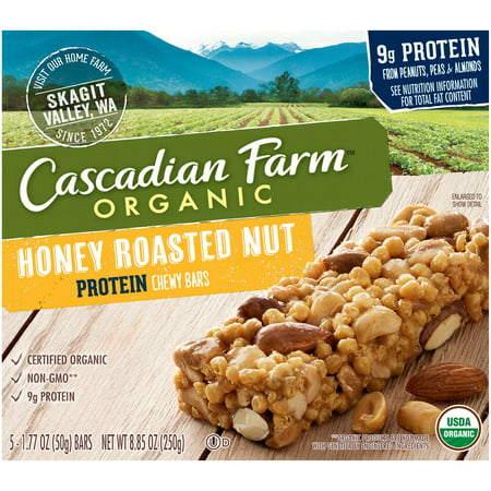 Cascadian Farm protéines Chewy Bar miel non OGM organiques noix grillées 5 - 1,77 oz Bars