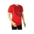 thumbnail image 3 of Mens PLATINI Sports Shirt With Rhine Stones Lion Medallion Chain SS3612 Red, 3 of 4