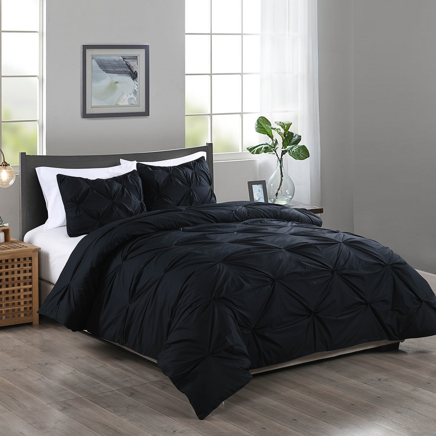 Cottonesque 100 Cotton Pintuck Duvet Cover Mini Set