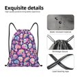 thumbnail image 4 of Saiise cartoon rainbow Skull Pattern Sports Drawstring Backpack - String Swim Gym Bag with Wet Proof Pocket for Women&Men-Small, 4 of 6