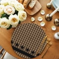 thumbnail image 2 of Brown Black Plaid Round 15 Inch Placemats Set of 6, Vintage Rustic Star Buffalo Check HeatResistant Non Slip Place Mats for Dining Table, Wipeable Braided Kitchen Table Mats for Housewarming, 2 of 9