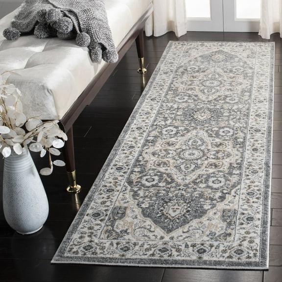 Safavieh Isabella Vergilia Traditional Oriental Rug Grey/Cream 2'2" x 7' Runner 6' Runner, 8' Runner Runner, Indoor Entryway, Bedroom, Dining Room