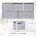 thumbnail image 6 of Spaco 40" L 5-Drawer Horizontal Storage Cube Dresser, Bedroom Organizer, Dresser with Fabric Bins for Livingroom, Light Gray, 6 of 9