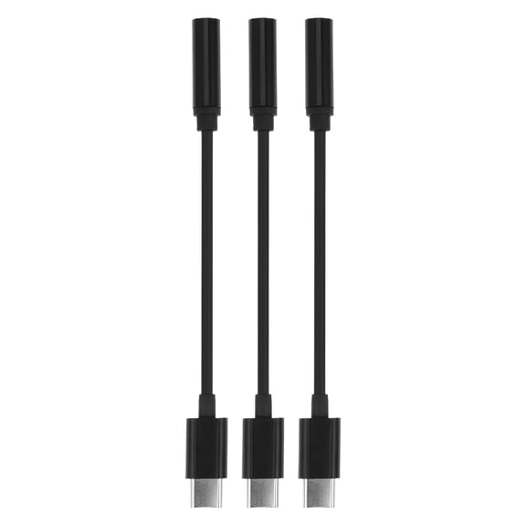 EXLEAF 2026 New 3 Pcs Type C Usb C to 3.5Mm Headphone Audio Jack Adapter Type C Male to Female Aux Jack Stereo Cable Converter for Phone,Tablet,Laptop,Car,Home(Black)