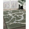 thumbnail image 3 of Ahgly Company Machine Washable Indoor Square Contemporary Dark Olive Green Area Rugs, 3' Square, 3 of 7