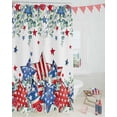thumbnail image 3 of 4th of July Shower Curtain, Patriotic Stars Stripes Shower Curtains Set with Hooks, Eucalyptus Leaves Independence Day Waterproof Fabric Bathroom Curtains Decor Home Accessories,72 X 72 Inch Long, 3 of 8