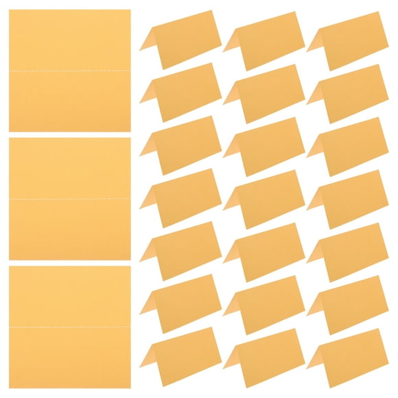 CATIEBYE 25Pcs Wedding Place Cards for Table Setting in Golden Ideal for Banquets and Celebrations