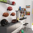 thumbnail image 3 of Wallniture Sporta Wall Mount Football Holder Ball Rack Storage Steel Black, 3 of 5