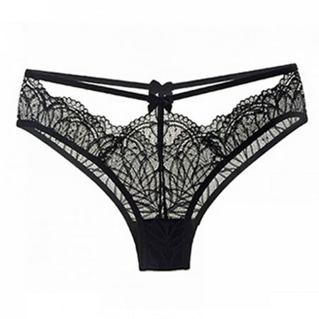 

Dadaria Womens Underwear Seamless Women Lace Underwear Lingerie Thongs Panties Ladies Hollow Out Underwear Black One Size Women