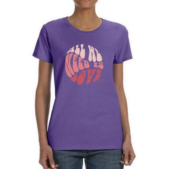 All We Need Is Love. Shaped T-Shirt Women -Image by Shutterstock, Female 3X-Large