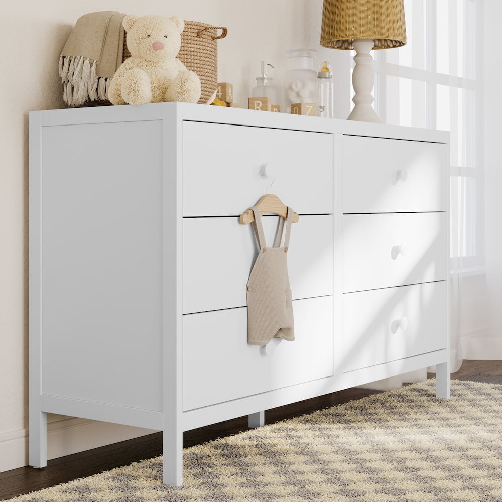 Graco Universal 6 Drawer Nursery Double Dresser, White