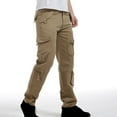 thumbnail image 4 of GA WEIHUA Men's Cargo Hiking Pants Straight-Fit Stretch Cargo Pant Athletic Joggers Sweatpants Ripstop Tactical Pants Classic Fit Tactical Cargo Work Pant with Multi Pockets ,Khaki,L, 4 of 5