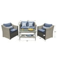 thumbnail image 6 of COSIEST 4-Piece Outdoor Conversation Set Gray Wicker Sectional Sofa Set, 6 of 6