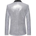 thumbnail image 2 of Blazer informal con lentejuelas para hombre, chaqueta de traje para celebración de bodas, 2 of 4