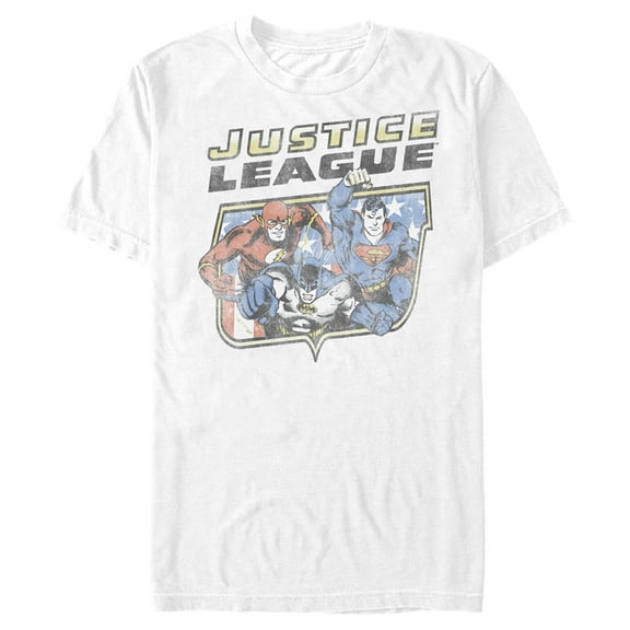 Men's Justice League Classic American Hero Collage  Graphic Tee White 3X Large