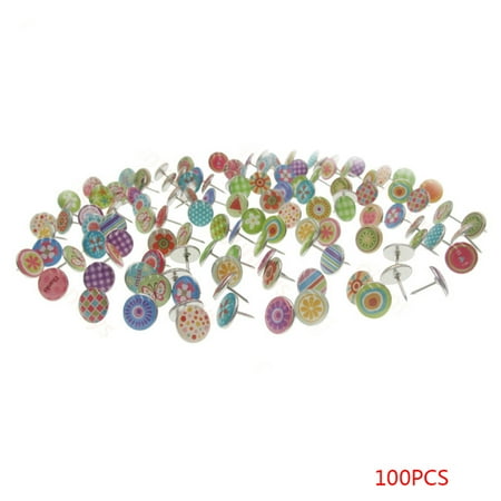Steel Thumb Tacks 100PCS Soft Flat Steel 11mm Thumb Tacks Push Pins for Photos Wall/Maps/Bulletin Board/Corkboards ()