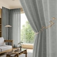 thumbnail image 7 of Linen Style Window Drapery Set - Natural Fiber Curtain Panels for Living Room and Bedroom - Light Filtering Window Treatment with Elegant Texture, 7 of 7