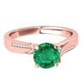 thumbnail image 2 of Mauli Jewels Engagement Rings for Women 1 Carat Halo Interwined Design Emerald And Diamond Engagement Ring4-prong 14k Solid Rose Gold, 2 of 7