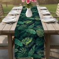 thumbnail image 4 of Tropical Plants Table Runner 72 Inches, Summer Watercolor Green Palm Leaves Bed Runner Dresser Scarves Tabletop for Indoor Outdoor Parties/Ceremony/Banquet, 16" x 72", 4 of 9