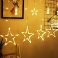 thumbnail image 2 of LINLIN Solar Star Curtain Lights,Waterproof 138LED Twinkle Star Icicle Window Curtain Solar Window Fairy Lights 8 Modes Icicle String Lights for Christmas Wedding Party Home Decorations, 2 of 9
