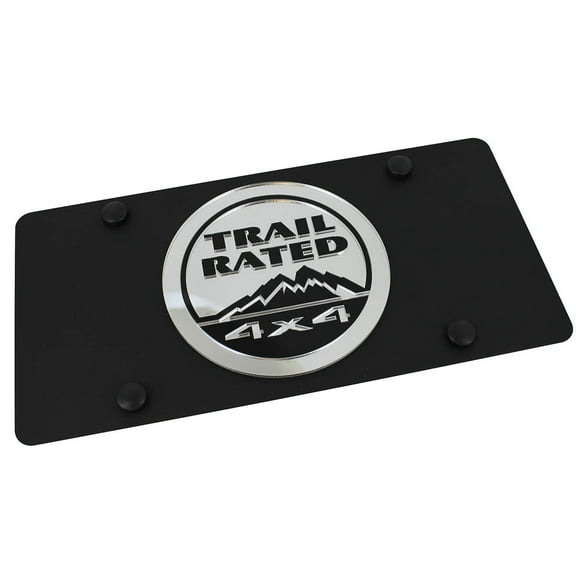 Jeep Trail Rated Logo License Plate (Black)