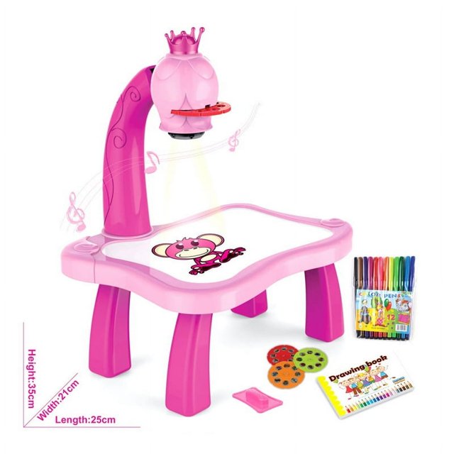 MesaSe Mini LED Projector Drawing Board Art Drawing Table Kids Painting Board Baby Learning Draw Paint Tools Children Educational Toy