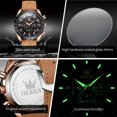 thumbnail image 6 of OLEVS Mens Watches Waterproof Sport Military Watch for Men Multifunction Chronograph Analog Quartz Wrist Watches Luminous Fashion Calendar Leather Strap, 6 of 9