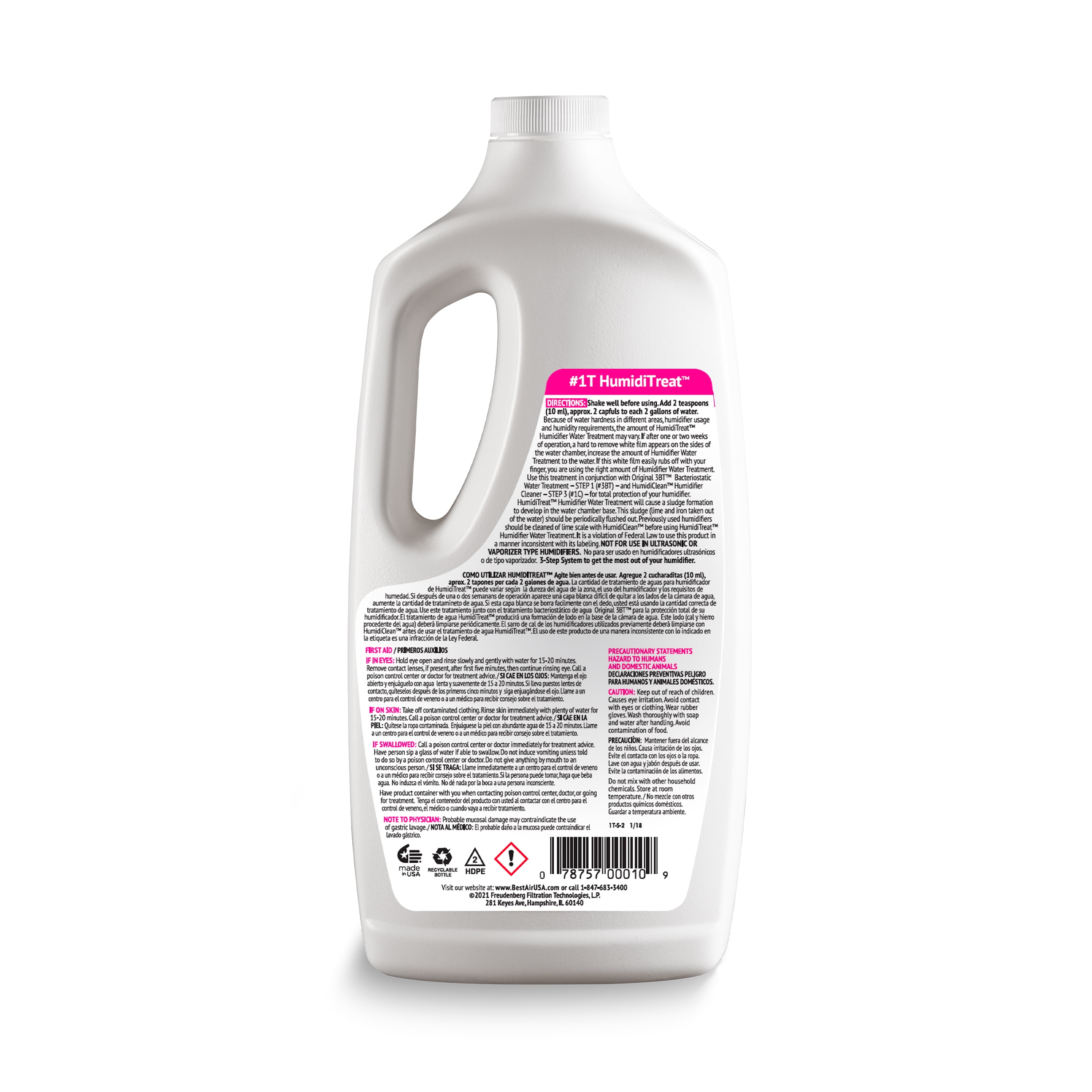 (2 pack) BestAir® 1T HumidiTreat™ Extra Strength Humidifier Water Treatment, 32 fl oz