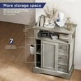 thumbnail image 3 of Vabches Kitchen Pantry Storage Cabinet with 3 Drawers, Vintage Floor Cabinet with Adjustable Shelves and Open Shelves for Kitchen,Living Room,Home Office, 3 of 7