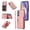 Rosegold, variant on Allytechgroup Cell Phone Bag Case for Galaxy A54 5G, Crossbody Strap Lanyard Cards Holder Shockproof Zipper Pocket Wallet Case Cover for Samsung Galaxy A54 5G, Purple