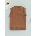 thumbnail image 4 of Bagilaanoe Toddler Baby Boy Girl Sweater Vest Sleeveless V-neck Solid Knit Tops 6M 12M 18M 24M 3T 4T 5T Kids Fall Winter Clothes, 4 of 8