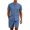 Sky Blue, variant on LTTVQM Mens Walking Vacation Solid Color Cotton Linen Stand Collar Button Top Elastic Adjustable Drawstring Waist Casual Short Summer Suit Sky Blue 3XL