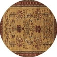 thumbnail image 1 of Ahgly Company Indoor Round Oriental Brown Industrial Area Rugs, 3' Round, 1 of 4