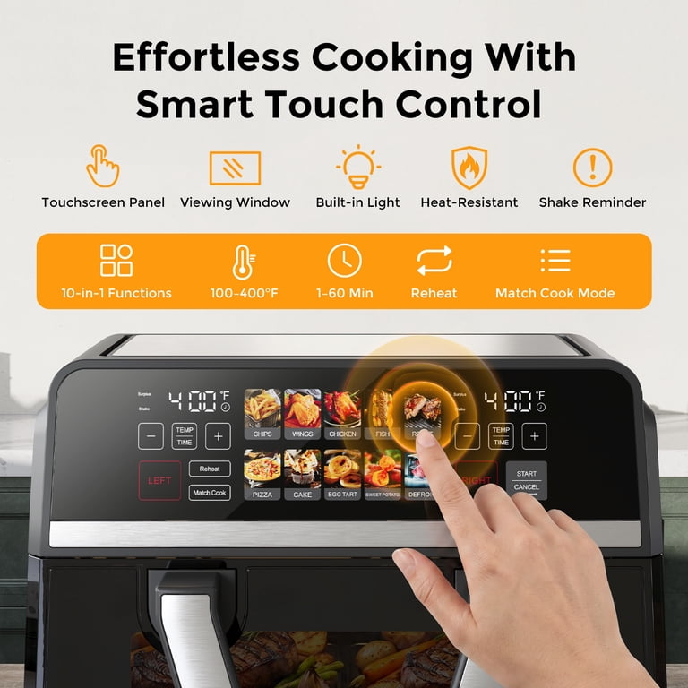 Patbrela 11QT Dual Basket Air Fryer Oven with Clear Window photo 6