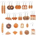 thumbnail image 2 of 1 Box DIY 10 Pairs Thanksgiving Day Food Theme Earring Making Kits Simulation Croissant Baguette Bread Hamburger Toast Resin Pendant Charms with Earring Hooks for Jewelry Making Craft, 2 of 9