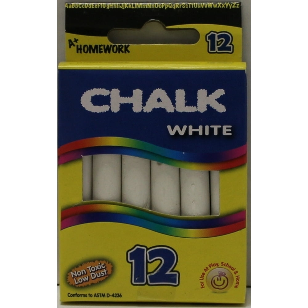 White Chalk 3"" sticks 12 pack boxed. Case Pack 48