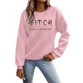 thumbnail image 4 of KHONTS Witch Woman in Total Control Here Sweatshirt Witch Shirts for Women Funny Halloween Graphic Crewneck Pullover Tops Pink S, 4 of 5