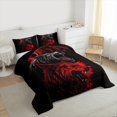 thumbnail image 3 of Homewish Safari Wolves 3-Piece Full Size Comforter Sets For Teens Boys Girls,Jungle Animal Bedding Comforter Set,Black Red Grey Lightweight Bedding Sets,Breathable Home Decor,Reversible, 3 of 8